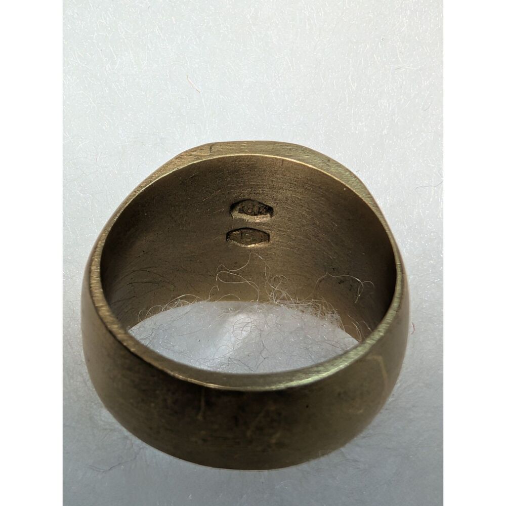 Vintage Brass Signet Ring, Size 11 - Picture 5 of 5